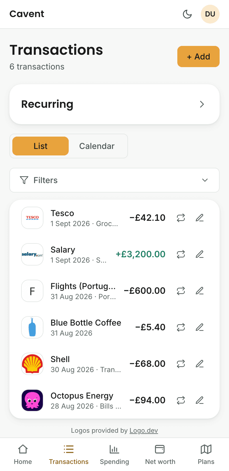 Cavent totalling spending tagged to one person